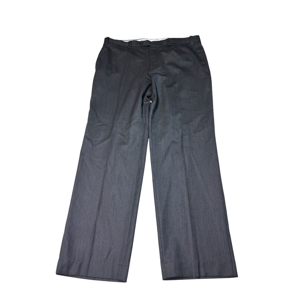 Lauren Ralph Lauren‎ Mens 100% Wool Herringbone Dress Pants Charcoal 36W 30L